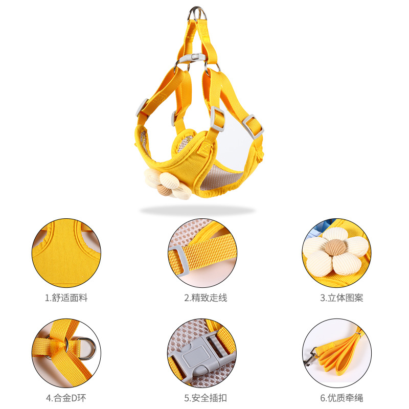 Correa para el pecho de tracción para perros, cómoda y sin cuello, perros pequeños y medianos al aire libre, anti-liberación, correa para perros, correa para mascotas