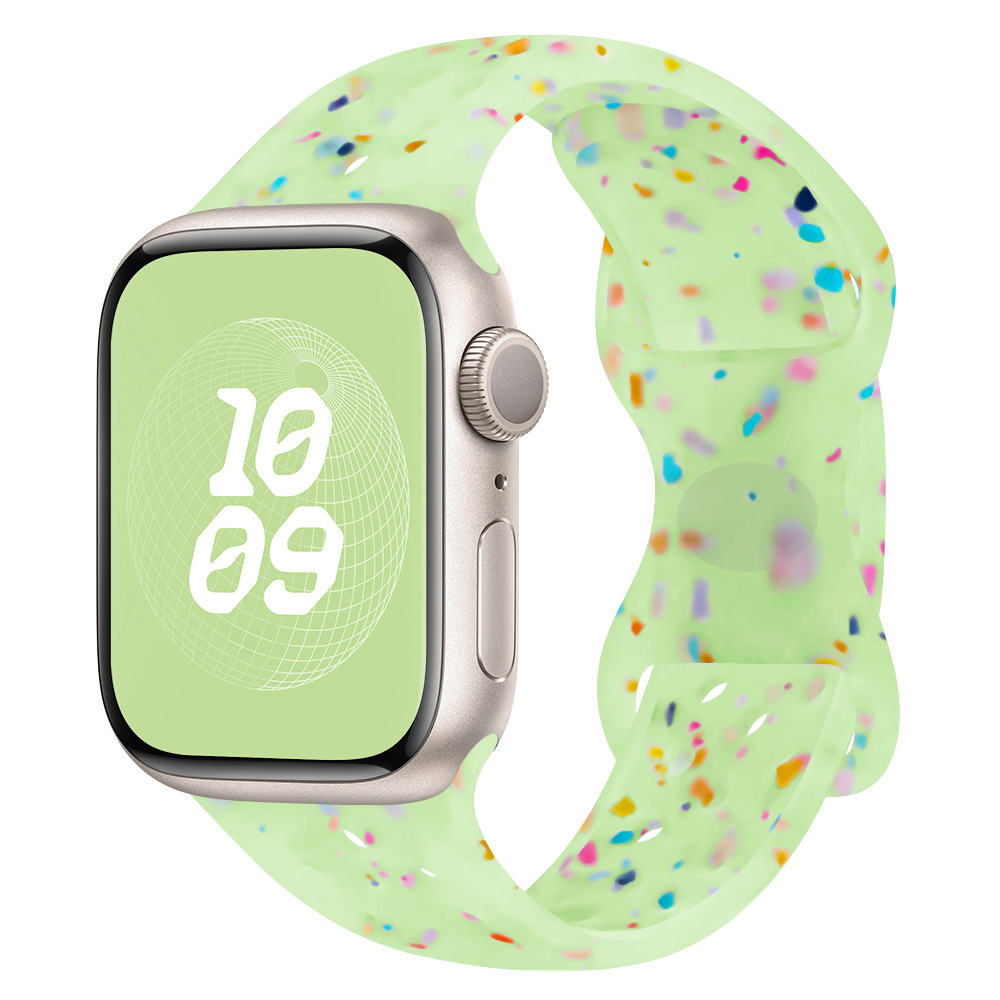 Suitable for Apple Watch with colorful dot rainbow butterfly clasp silicone strap iWatch SES91-8 Ultra undefined