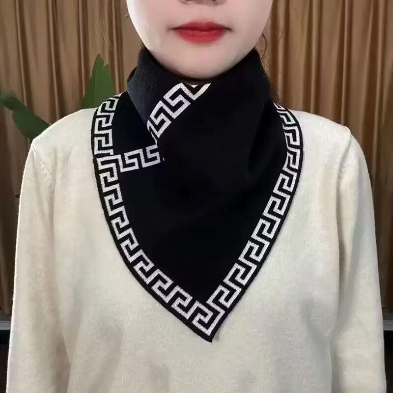 围脖新款尚时绒布秋冬季护颈韩版防寒百搭脖套保暖气质三角围巾|undefined
