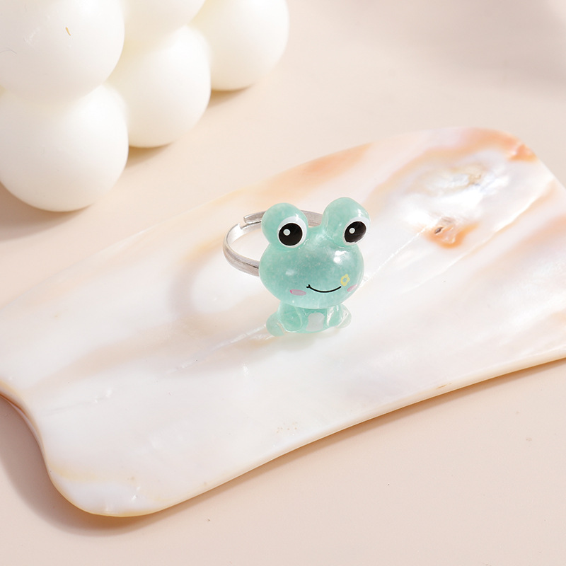 cartoon transparent resin frog crab small goldfish ring ring wholesale