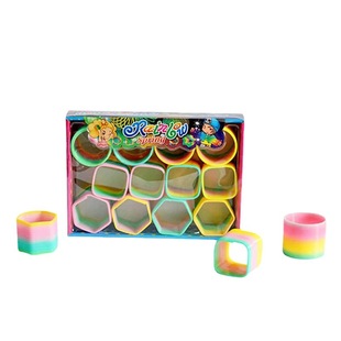 7.6x6cm children's early education plastic colorful acrobatic shaped rainbow ring factory wholesale stall toys