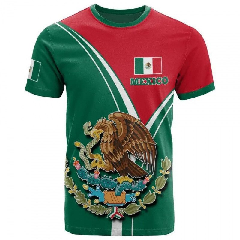 Comercio exterior transfronterizo AliExpress TK venta caliente impresión digital 3D camiseta de hombre manga corta casual serie mexicana blusa