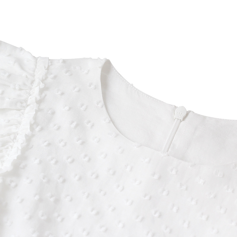Spot 2023 Summer New Children's Wear Girls Flying Sleeve Dress Fairy White Children's Silk Skirt