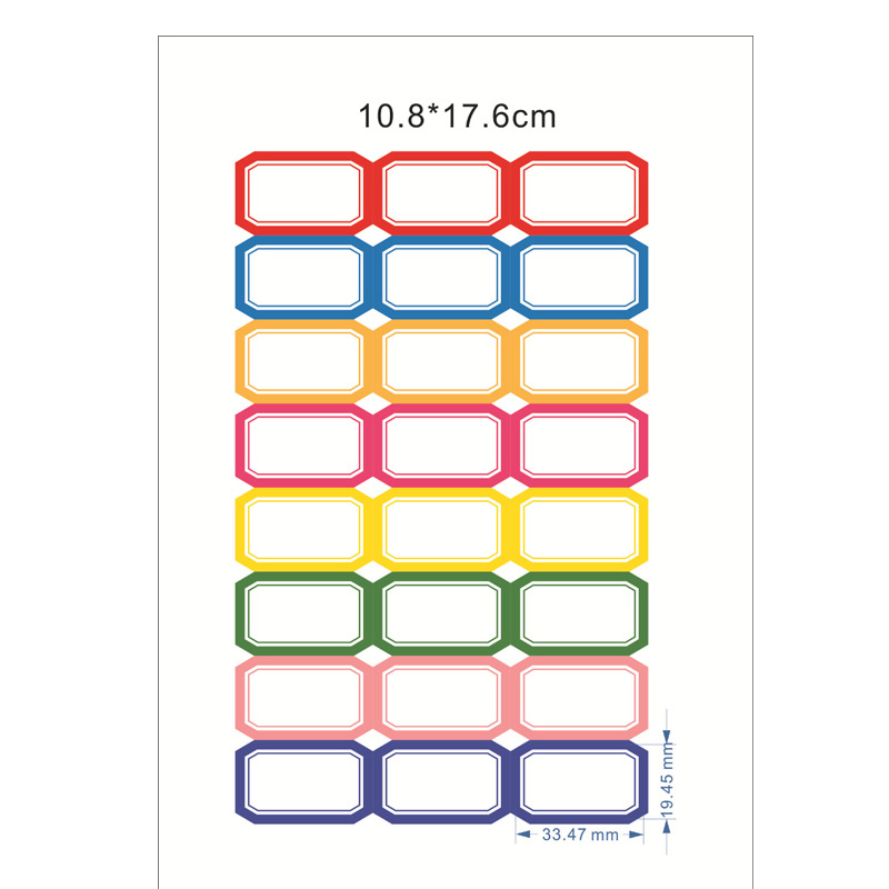 Una pegatina de 8 colores