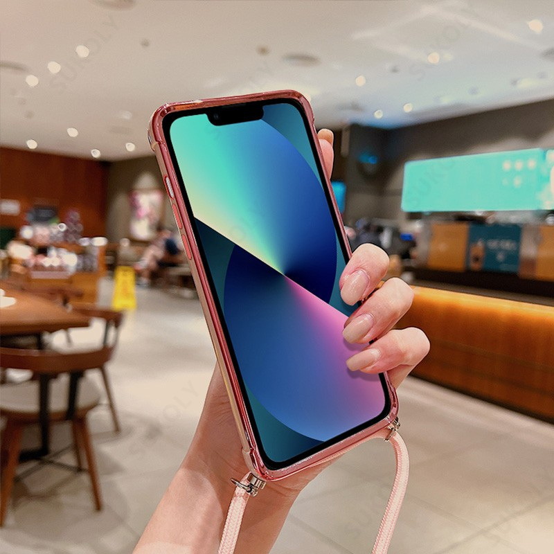 Funda para teléfono con cordón en forma de corazón galvanizado, adecuada para iPhone 17, funda protectora cruzada anticaídas para Apple 16PRO, 15, XSMAX image 5