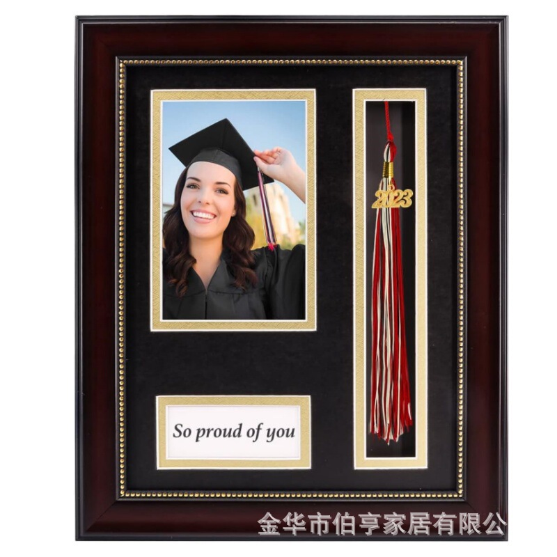 Amazon Cross-Border 10.5*13inch Graduation Diploma Frame with Tassel Display Frame Gold-Edged Photo Frame Decorative Painting