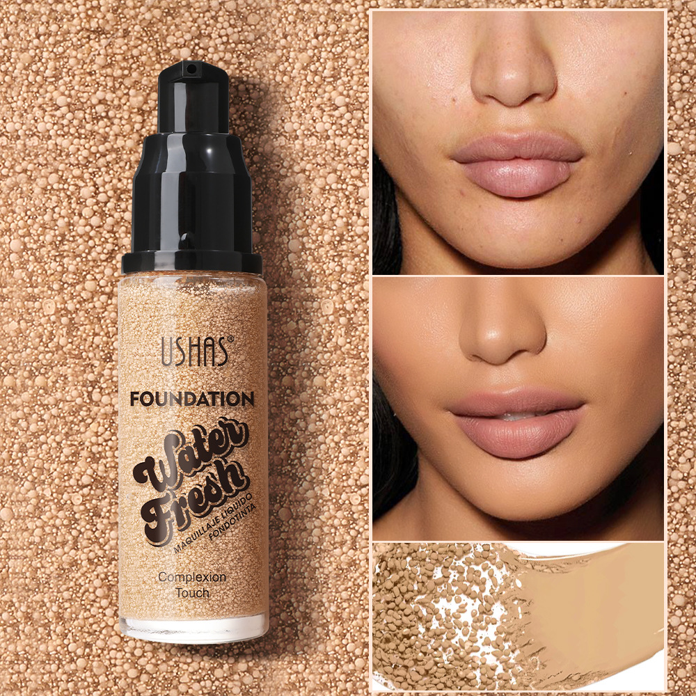 USHAS marca de acné duradera transfronteriza de larga duración corrector de color de trigo europeo y americano base líquida de burbujas al por mayor