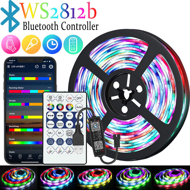 Venta caliente transfronteriza 5V5050 luz de color mágico con cambio de color RGB ws2812b caballo respirando agua escritorio atmósfera Luz
