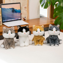 仿真乖乖猫公仔毛绒玩具跨境玩偶布娃娃儿童安抚睡觉陪伴治愈娃娃