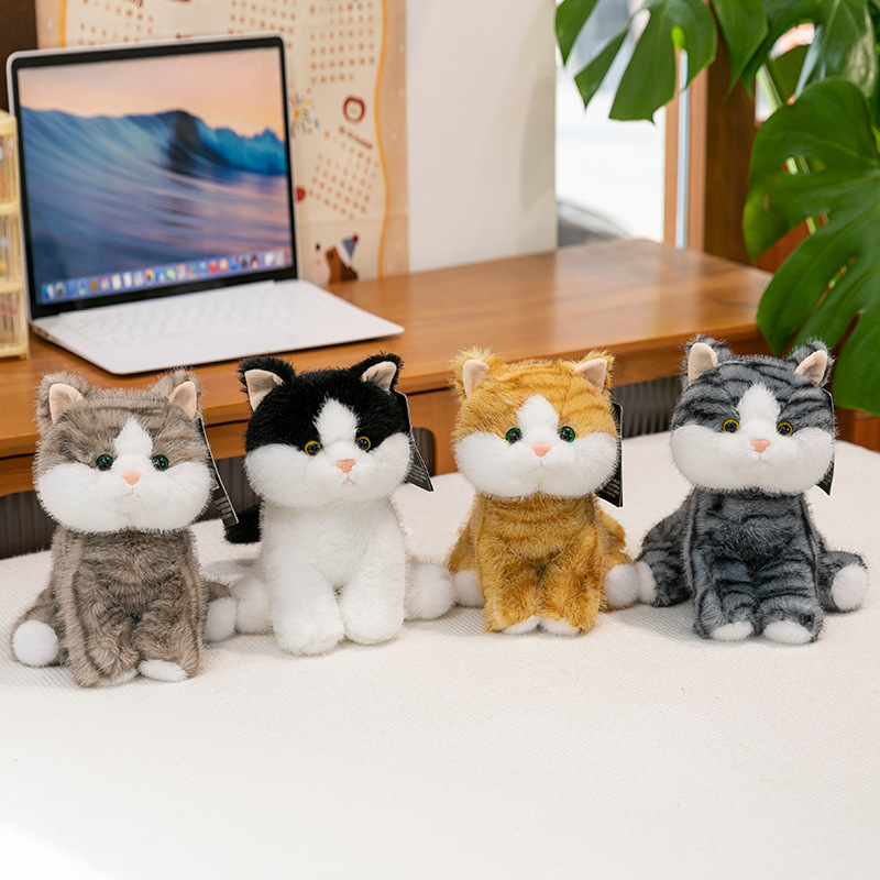仿真乖乖猫公仔毛绒玩具跨境玩偶布娃娃儿童安抚睡觉陪伴治愈娃娃