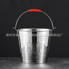 304不锈钢提桶加厚锥形水桶带盖手提桶大容量消防桶酒吧啤酒桶