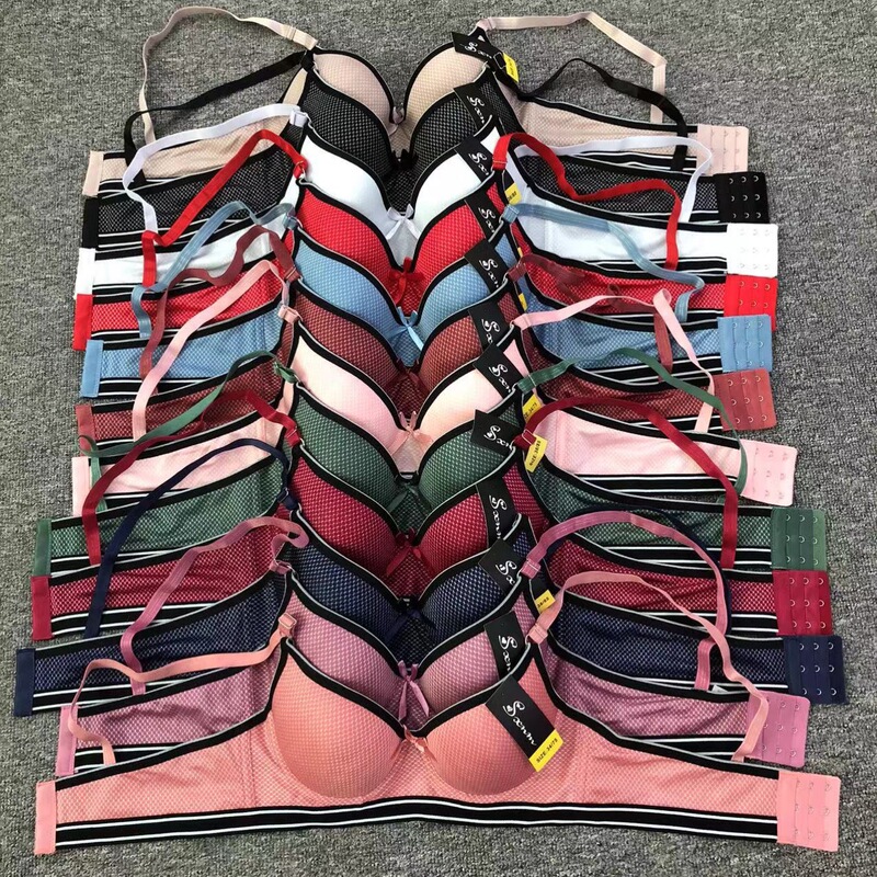 Cross-Border Foreign Trade European, American and Indian Miscellaneous Code Printed Mixed Color Lace with Steel Ring Push-Up Sexy and Comfortable Bra