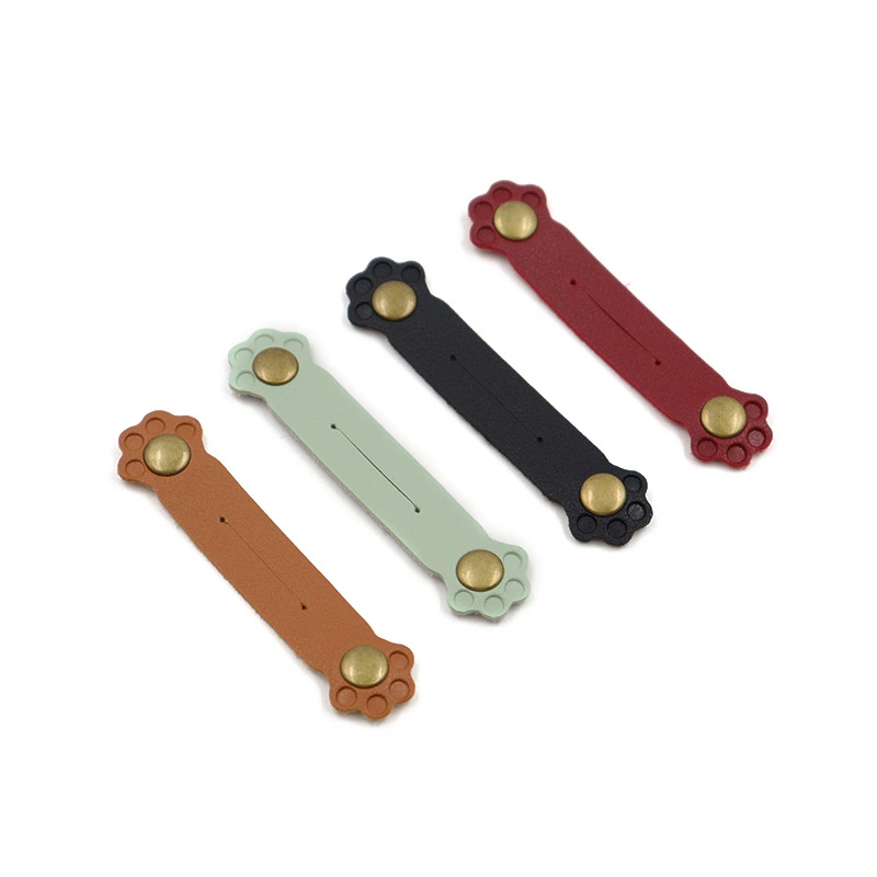 Очаровательные кошачьи когти коры головок наушники-намотчик USB-кабель хаб Разные провода хранения кожаные пряжки