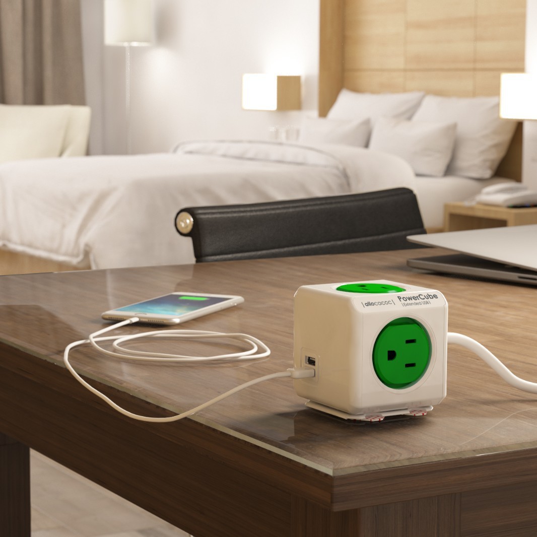 阿乐乐可模方插座美标转换插头魔方插排USBA+C充电接口厂家批发