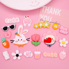 卡通兔子鸭子软胶贴片PVC橡胶DIY鞋子手机壳ipad壳装饰杯子配件贴