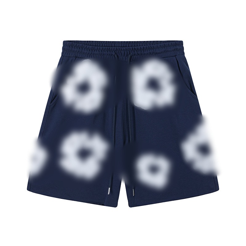 Nueva moda americana doble línea esencial pantalones cortos reflectantes temporada de los hombres quinto pantalones de la calle suelta hombres y mujeres mismo estilo