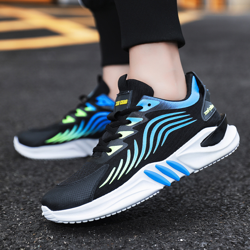 Zapatos de hombre 2024 primavera nuevos zapatos casuales de malla de tela de vuelo de comercio exterior zapatos deportivos de hombre al aire libre zapatos para correr