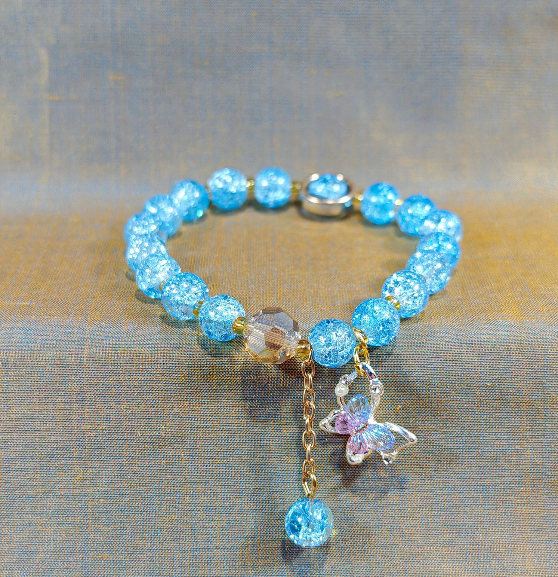 Las celebridades de Internet retro transfronterizas suelen ser todo-fósforo pulsera elástica de estilo ins simple pulsera de moda de lujo ligero, joyería de temperamento