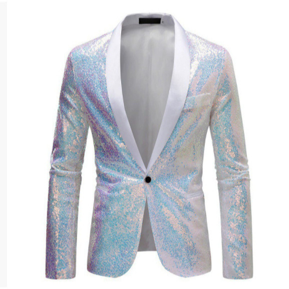 Traje de apresentação masculino com lantejoulas douradas para meninos e americanos, terno para boate, roupa masculina para apresentador, mestre de cerimônias, jaqueta de estúdio, tamanho europeu._voghion.com