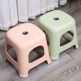 Plastic Small Stool for Home Use, Thickened Adult Low Stool, Bathroom Shower Non-Slip Stool, Living Room Coffee Table Storage Stool, Shoe Changing Stool