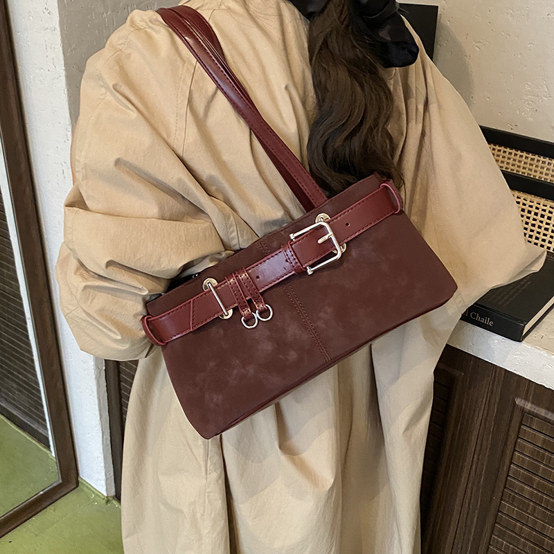 2025 Autumn/Winter New Retro Underarm Bag For Women High-End Fashion Shoulder Bag Commuter Baguette Handbag - Thumbnail 2