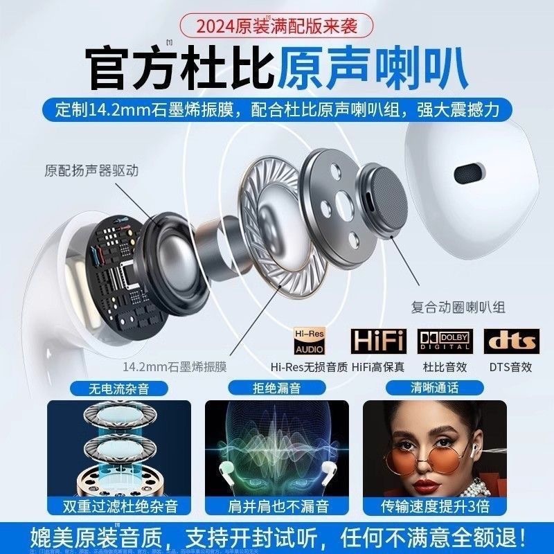 华强北蓝牙耳机pro杰里中科洛达昇龙悦虎1563E降噪蓝牙耳机1571AM|undefined