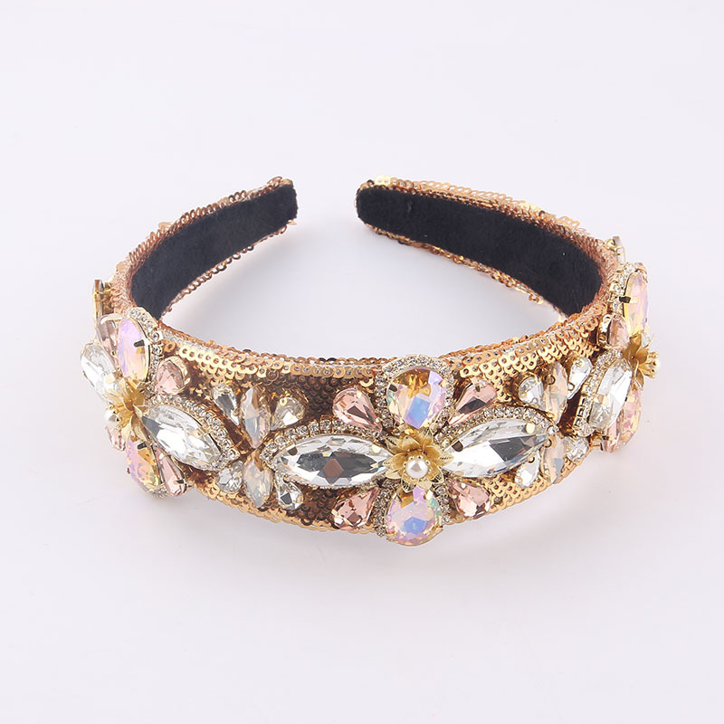 Baroque gemstone sequined geometric headband wholesalepicture5