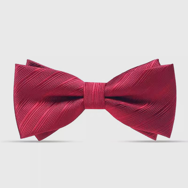 우아한 새 버건디 스트라이프 나비넥타이