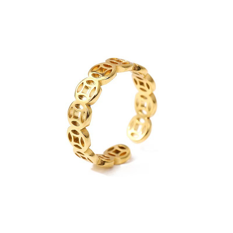 Qian Duoduo Copper Coin Ring Fine Jewelry For Wealth And Fortune_voghion.com