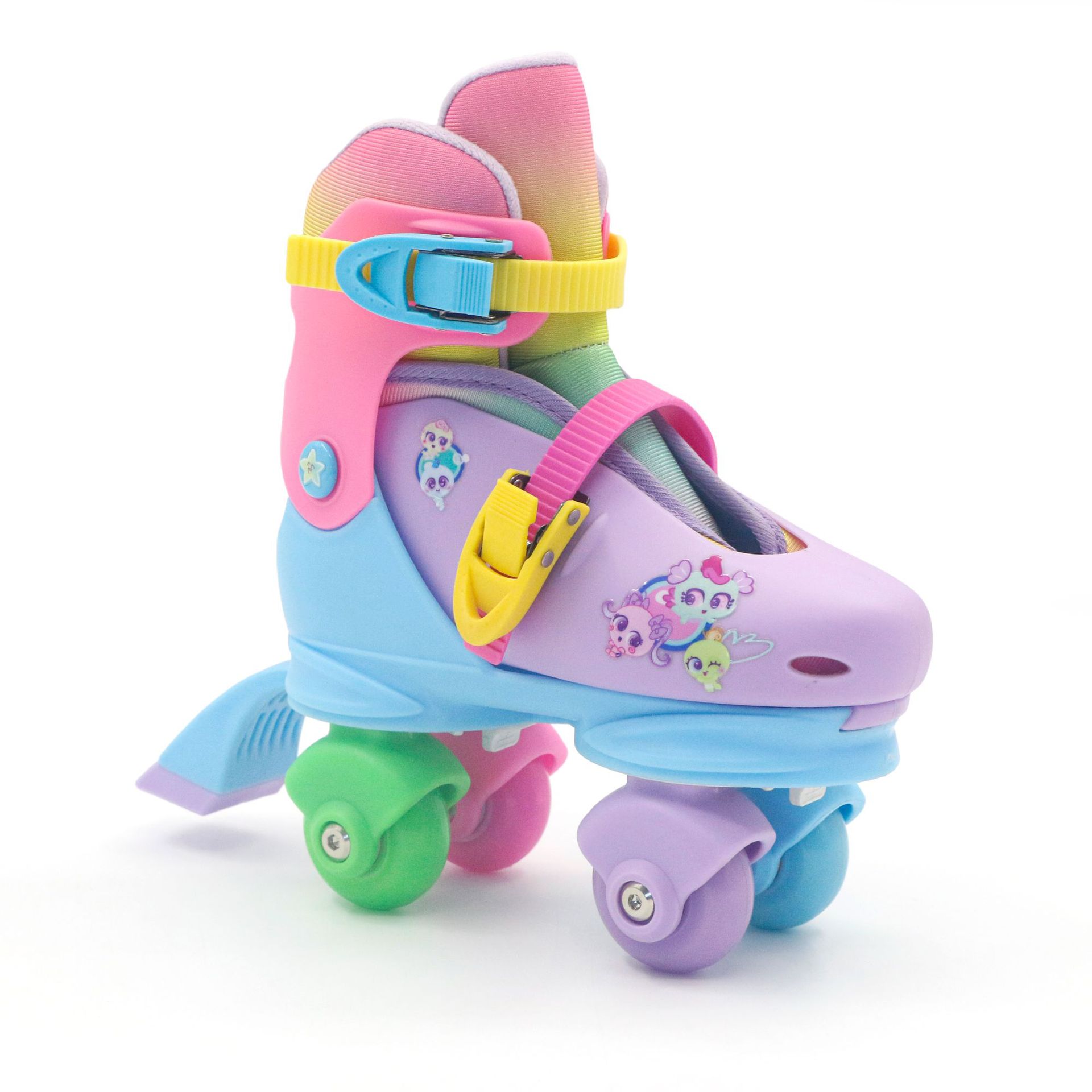 Beginner Children's Double-Row Skates Outdoor Sports Roller Skates with Rear Brake Adjustable Shoe Size Skates Wholesale