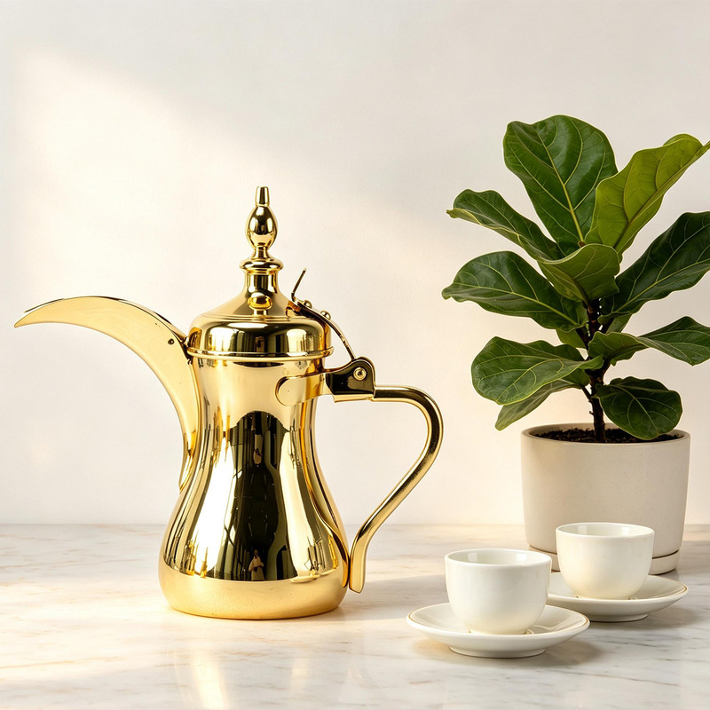 Cross-border Arabic Heatable Middle Eastern Coffee Pot, Stainless Steel Pot, Eagle Spout Teapot, Palace-Style Milk Coffee Pot, In Stock Cross-border Arabic Heatable Middle Eastern Coffee Pot, Stainless Steel Pot, Eagle Spout Teapot, Palace-Style Milk Coffee Pot, In Stock