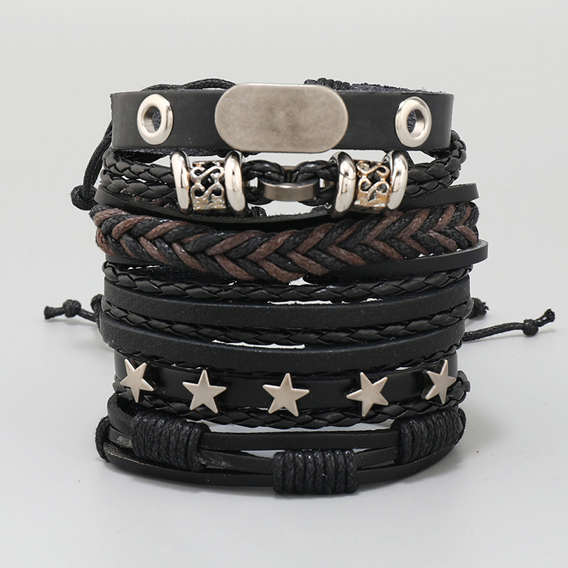 Fashion Geometric Pu Leather Alloy Plastic Plating Unisex Bracelets 1 Set