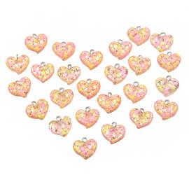 15*16mm树脂diy仿真 亮片爱心 魅力饰品吊坠 精品爆款 钥匙扣箱包