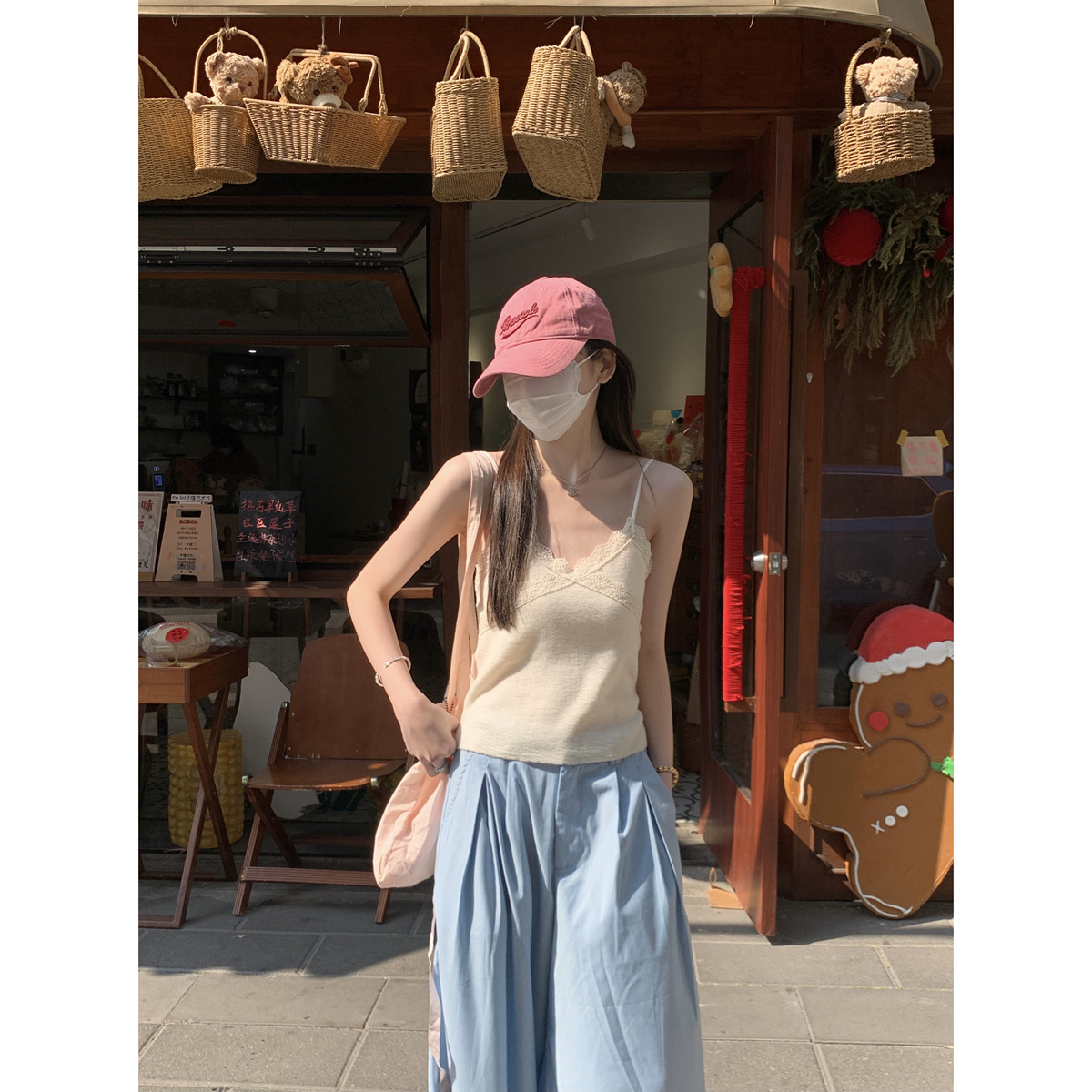 Summer lace design knitted cute sweater