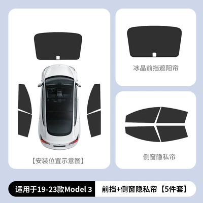 Car curtains for camping, Model Y/3 new - 19-23-m34-piece-set-for-front-and-rear-side-windows-front-windshield-original-vehicle-dimensions