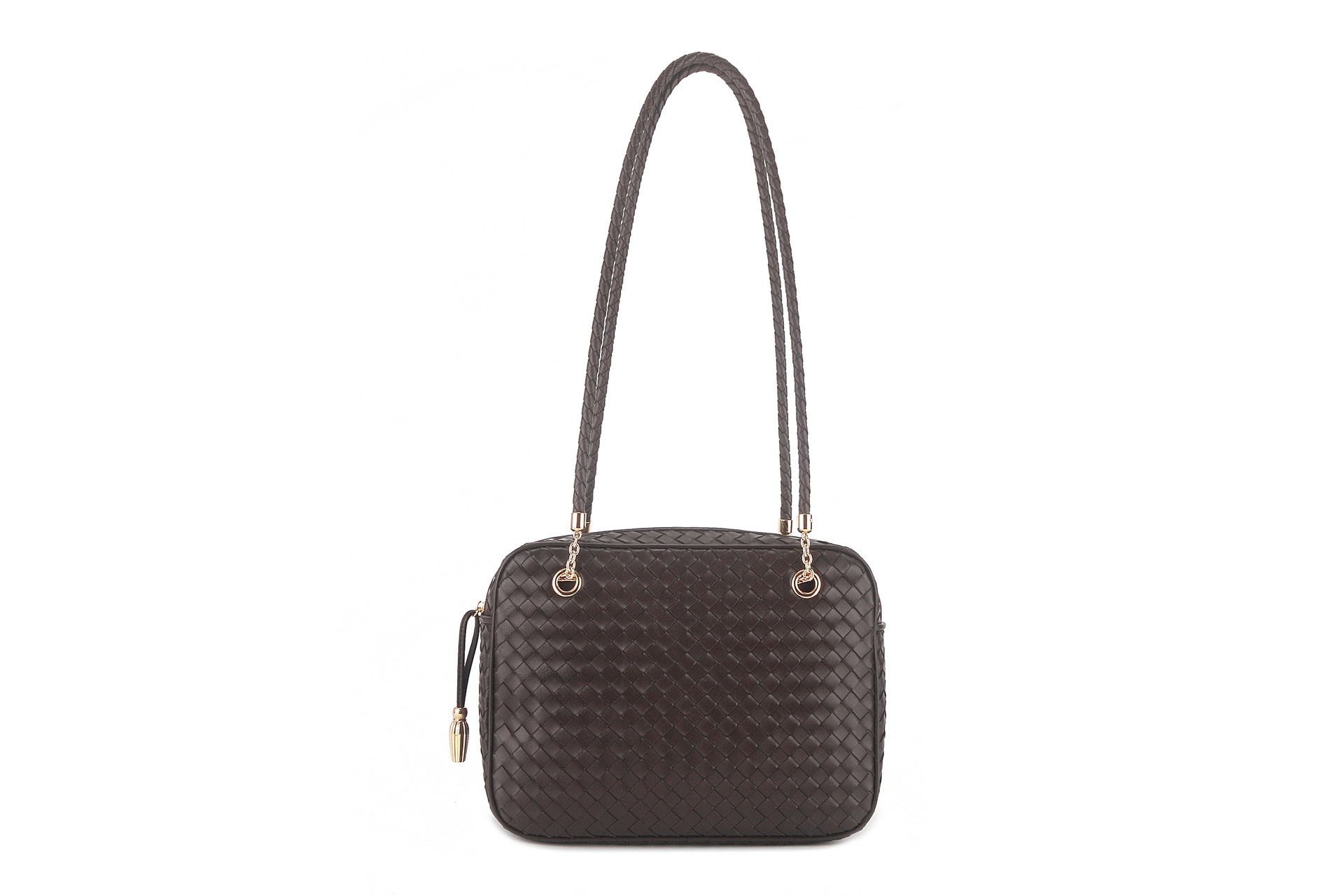 New Woven Shoulder Bag Double-Layer Sheepskin Vintage Luxury Arc-Shaped Exquisite Handbag High-End Tofu Bag - Thumbnail 8
