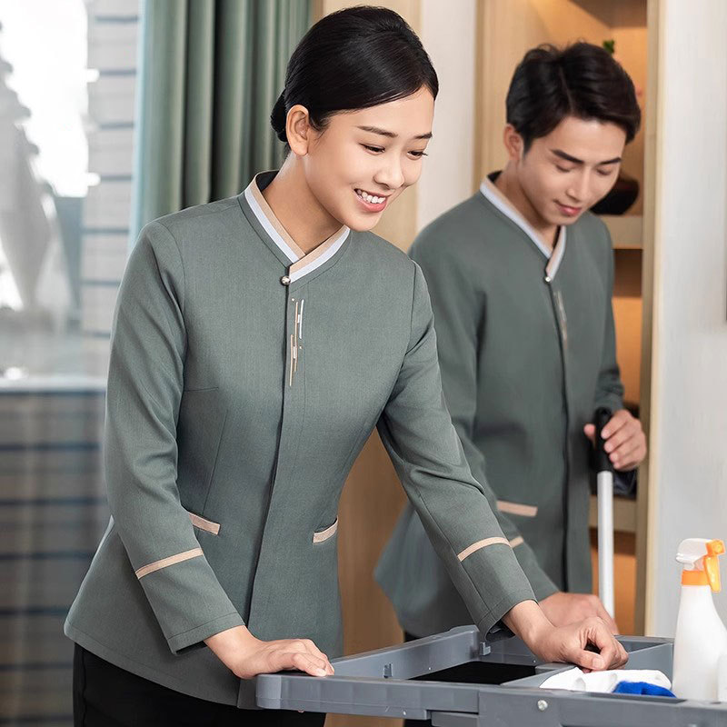 保洁工作服秋冬长袖女酒店客房宾馆物业家政阿姨PA服务员套装新款