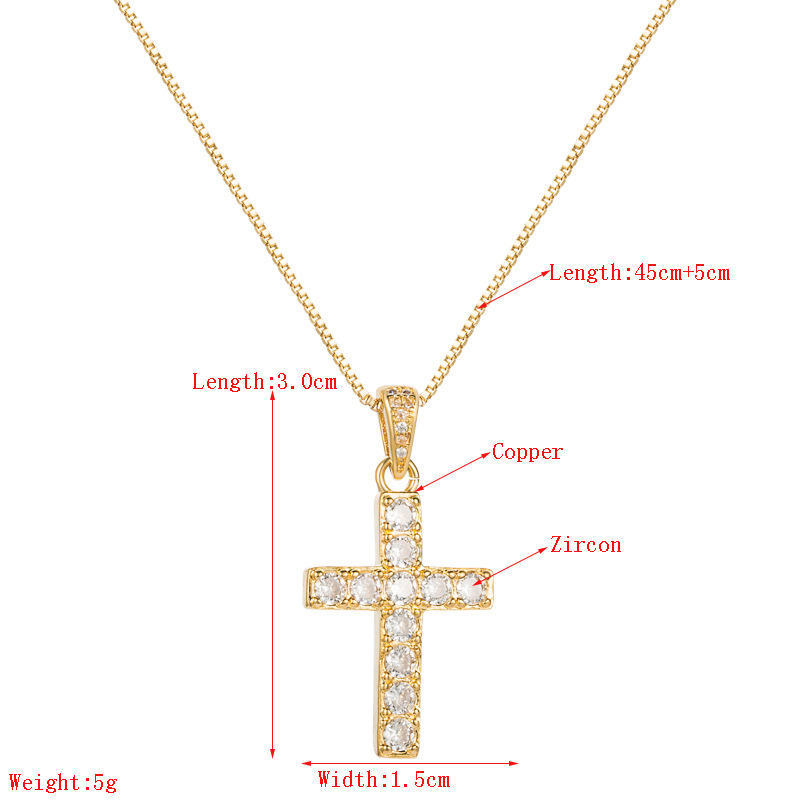 Pendentif Croix De Mode Collier Plaqué Or En Cuivre En Gros Nihaojewelry display picture 1