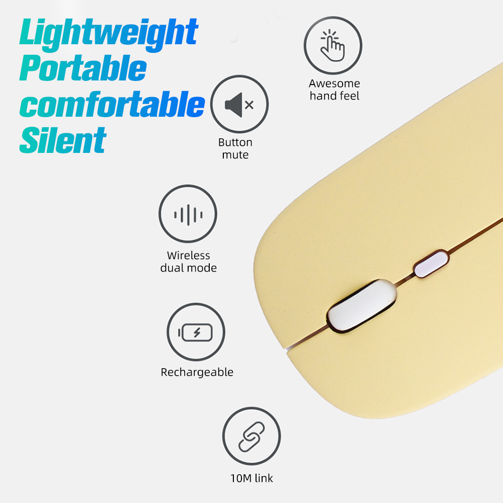 New Bluetooth dual-mode wireless charging, silent computer, laptop, office game, luminous 2.4G mouse_voghion.com