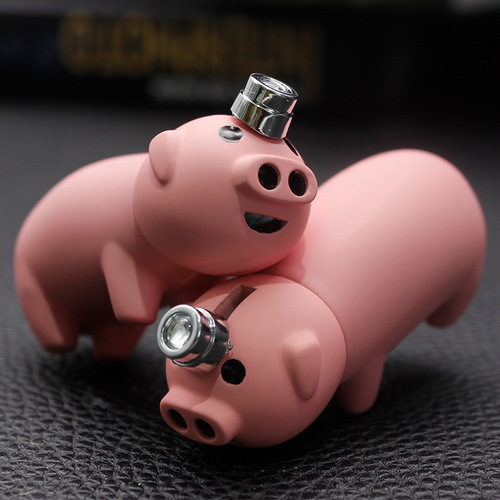 Internet celebrity creative piggy double fire inflatable lighter birthday gift wholesale