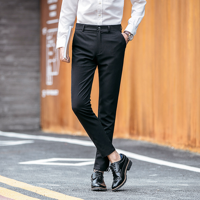 Solid color casual professional trousers English style