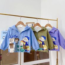 儿童外套日系原田冲锋衣连帽外套女宝宝两穿外贸童装批发
