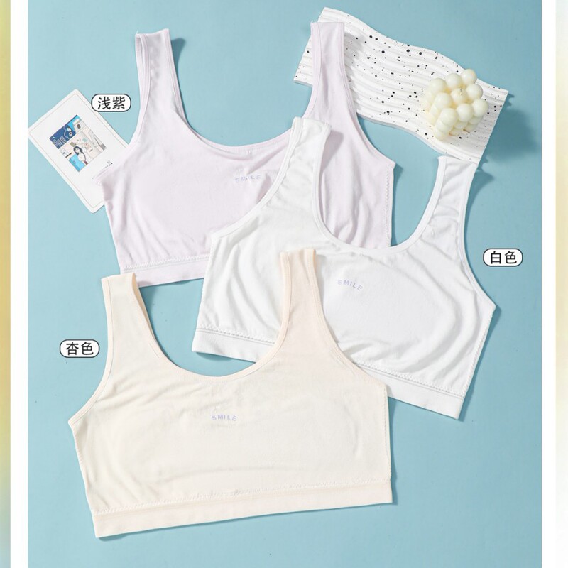 Girls' Seamless Intimates Plus Fat and Development Period Vest, Skin-Friendly, Breathable and Anti-Bump Junior High School Student Girl's Vest Girls' Seamless Intimates Plus Fat and Development Period Vest, Skin-Friendly, Breathable and Anti-Bump Junior High School Student Girl's Vest