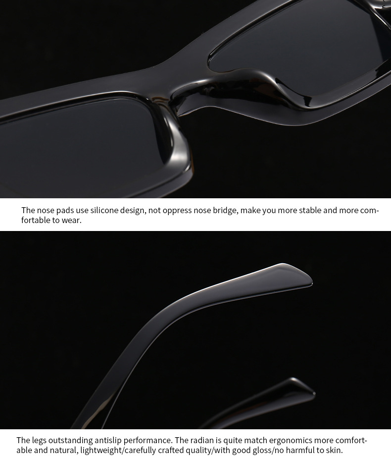 New European and American fashion catwalk small frame cat eye sunglasses for women, trendy sunglasses for men, cross border 9137 UV protection_voghion.com