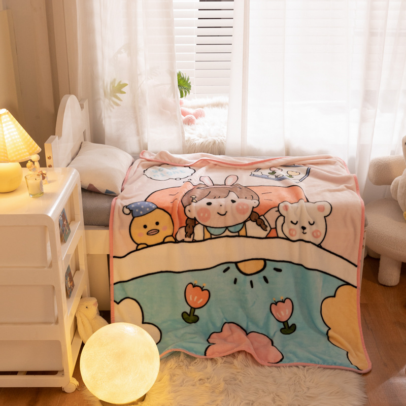 Manta pequeña de franela de una sola capa Manta de bebé de lana de coral Manta de regalo Manta de bebé Manta de comercio exterior para niños transfronterizos