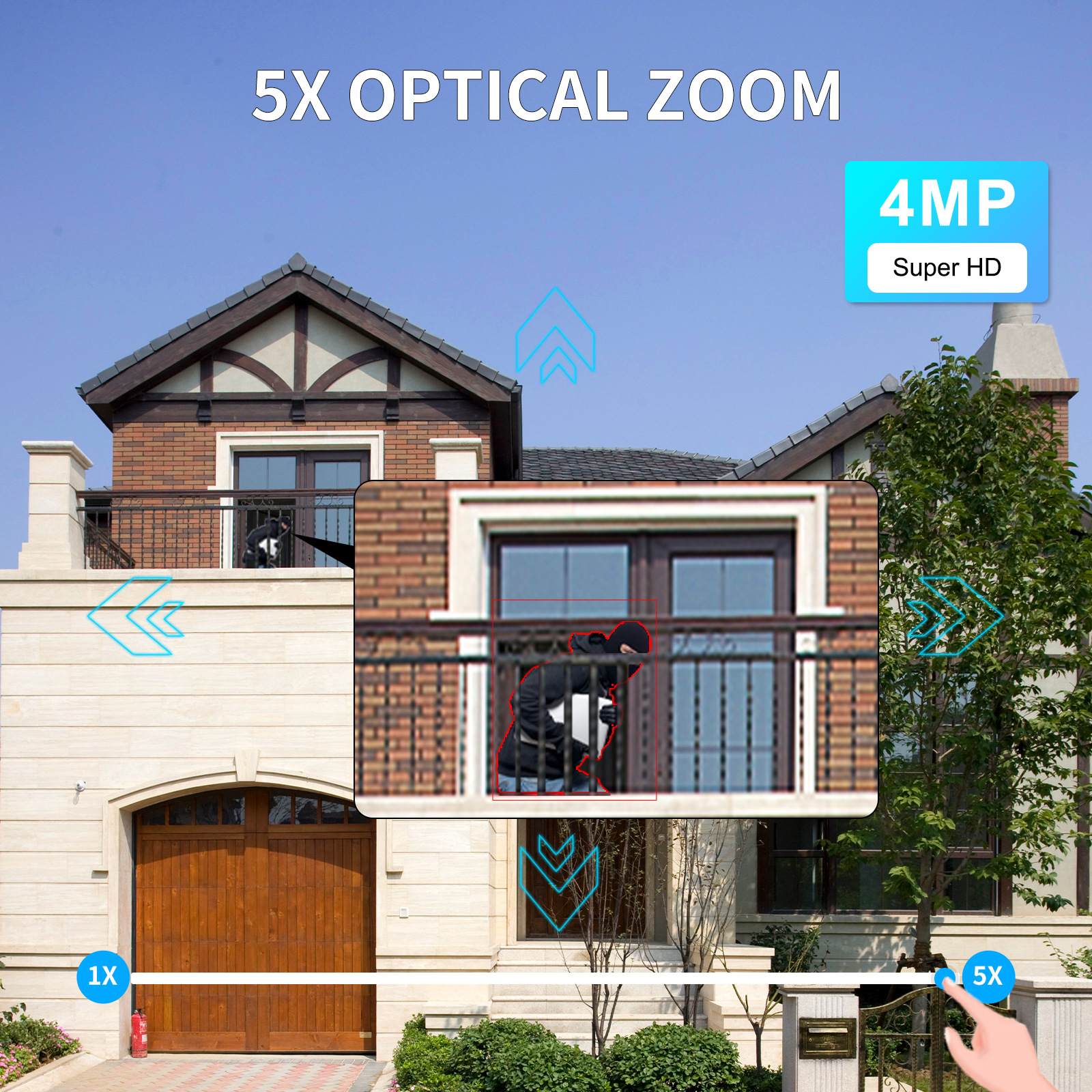 Cámara de Vigilancia con Zoom Óptico para Exteriores, Zoom Óptico, Comercio Exterior, Venta Caliente Transfronteriza, Monitor PTZ Inalámbrico