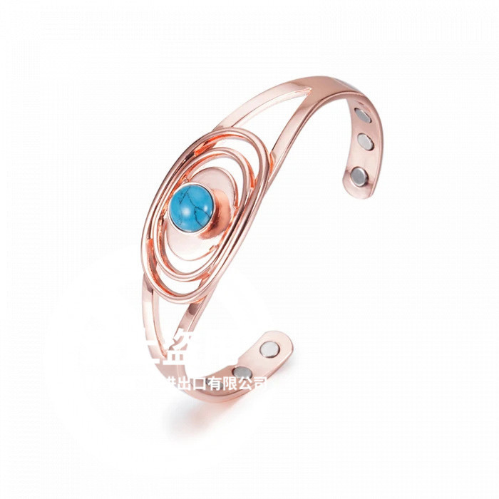 Cross-Border New Artificial Stone Red Copper Magnetic Bracelet for Women, with a Unique Design, Simple and Luxurious European and American Style Light Luxury Jewelry