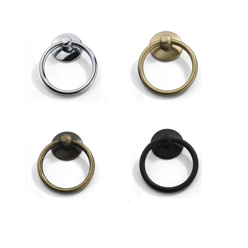 批發鋅合金圓環拉手家具櫃門拉手簡約實木衣櫃門把手吊環金屬提手