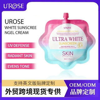 外贸全英文UROSE超白仿晒凝胶霜烟酰胺防紫外线防水防汗保护肌肤