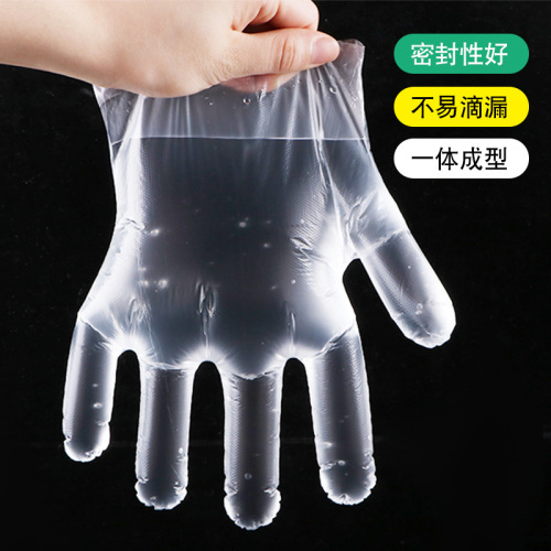 Disposable gloves manufacturer food grade thickened catering take-out shrimp plastic film PE take-out gloves wholesale 